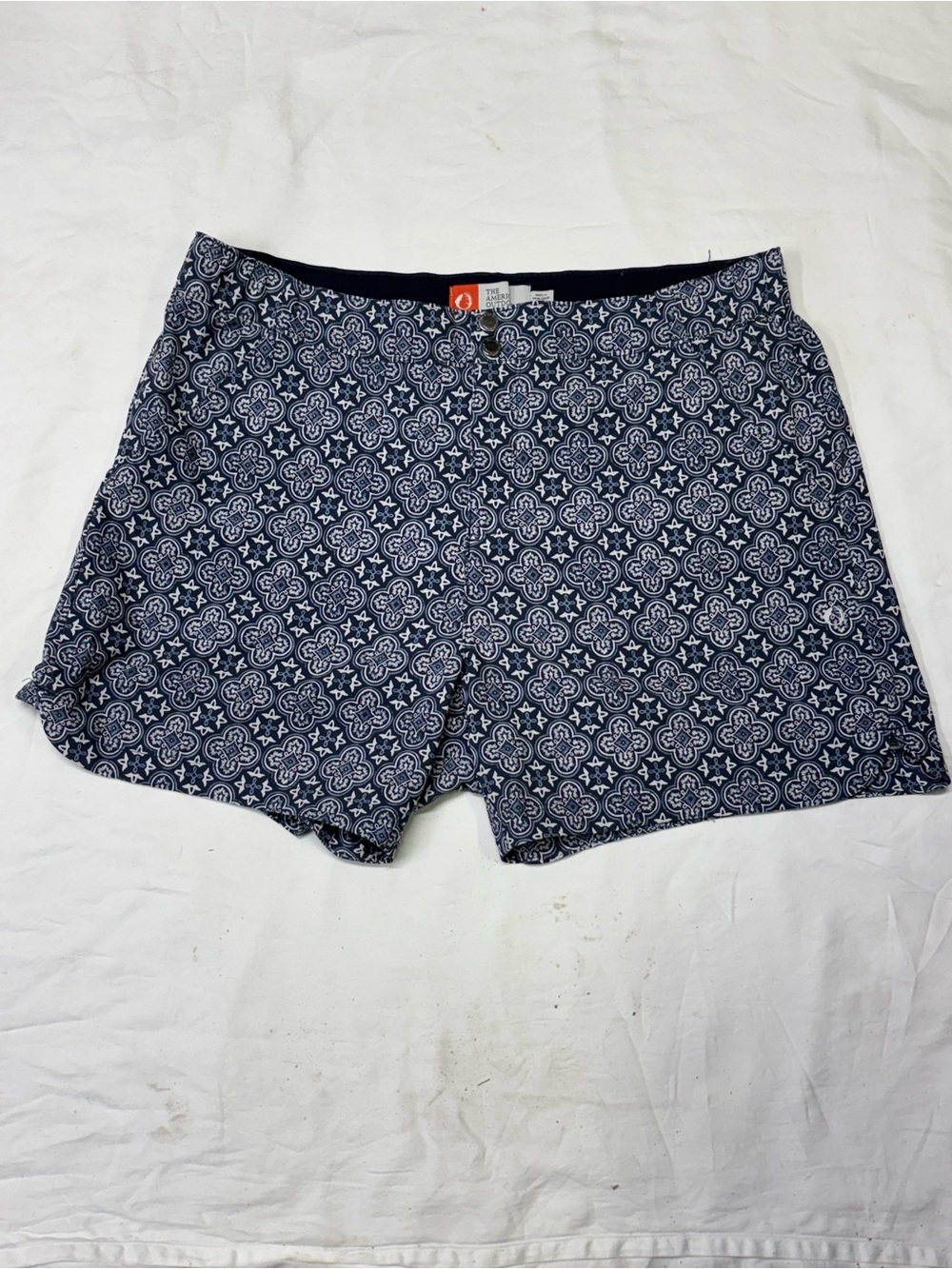 Women’s Navy Patterned Bermuda Shorts - (Brand Unspecified)